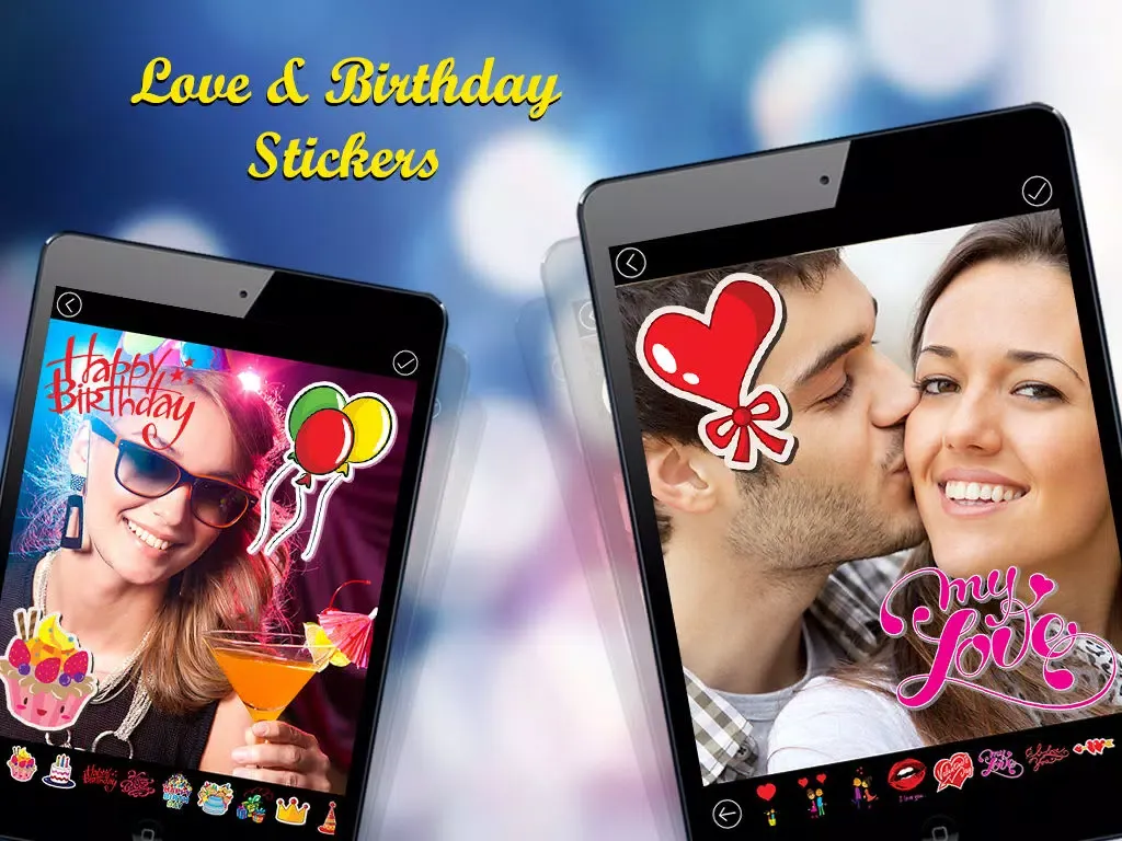 Pic Sticker free - Decorate your image with stickers huge collection of stickers for events like birthday wedding anniversary party funny text and doodle stickers iPad  Screenshots