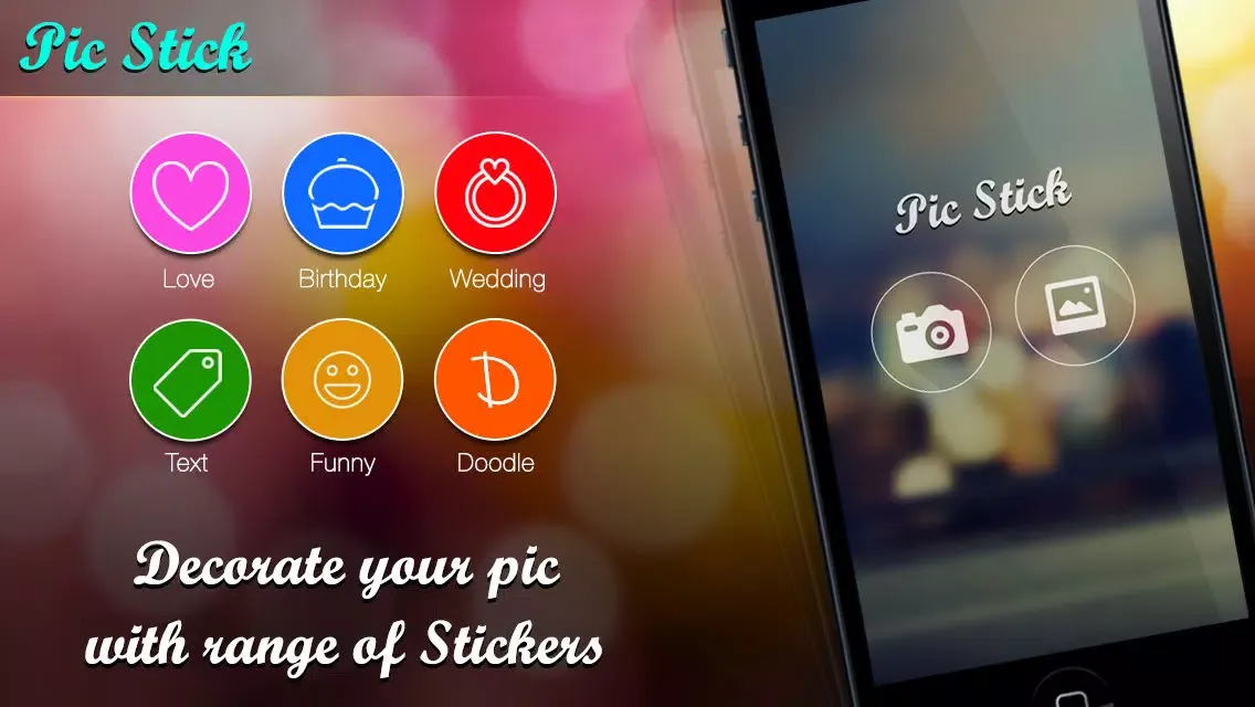 Pic Sticker free - Decorate your image with stickers huge collection of stickers for events like birthday wedding anniversary party funny text and doodle stickers Screenshots