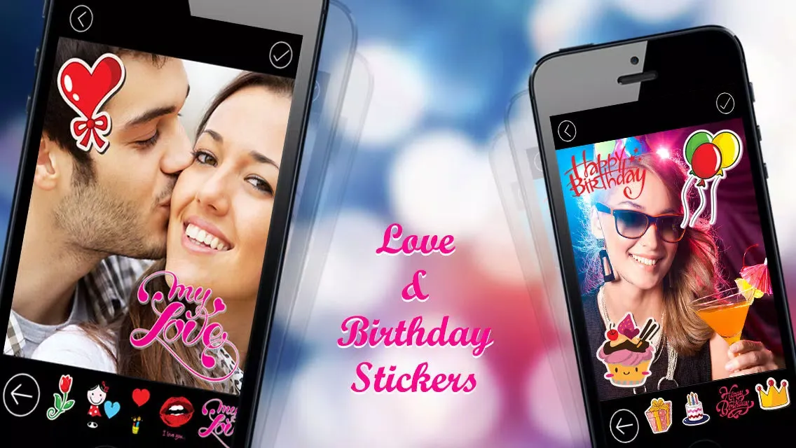 Pic Sticker free - Decorate your image with stickers huge collection of stickers for events like birthday wedding anniversary party funny text and doodle stickers Screenshots