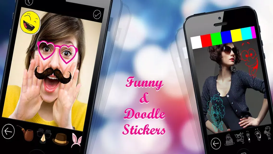 Pic Sticker free - Decorate your image with stickers huge collection of stickers for events like birthday wedding anniversary party funny text and doodle stickers Screenshots