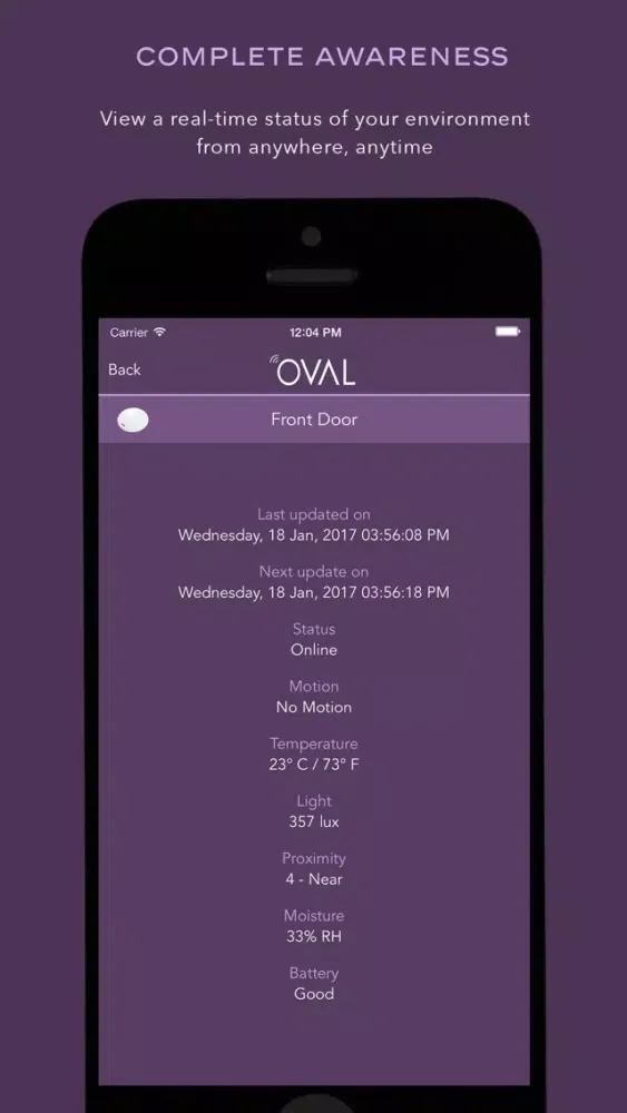 OVAL Sensor Screenshots