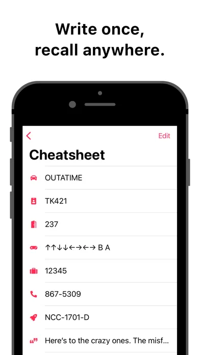 Cheatsheet: Sticky Note Widget应用截图