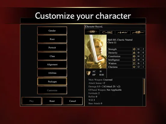Ảnh chụp màn hình của Neverwinter Nights iPad 
