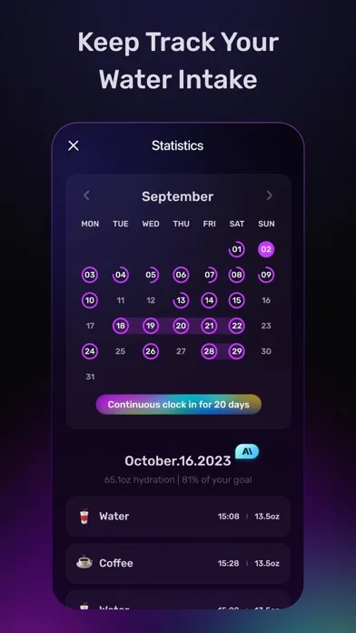 AI Water- Smart Water Tracker سکرین شاٹس