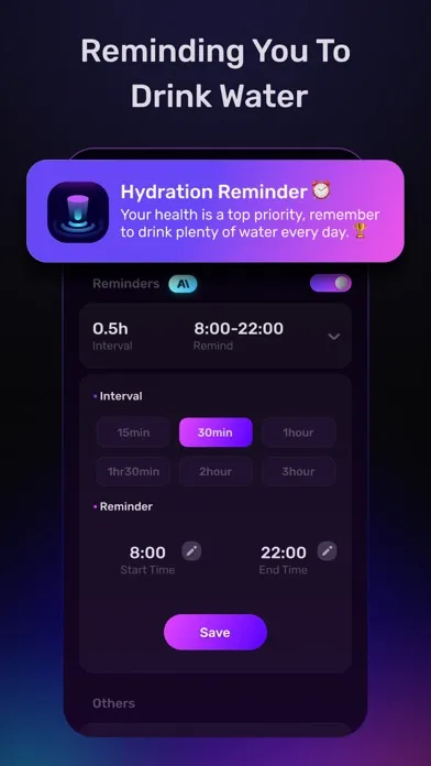 AI Water- Smart Water Tracker سکرین شاٹس