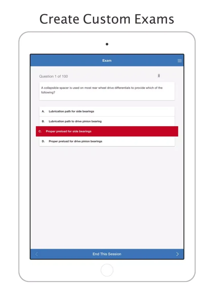 Zrzuty ekranu ASVAB 2017, Practice Exam iPad 