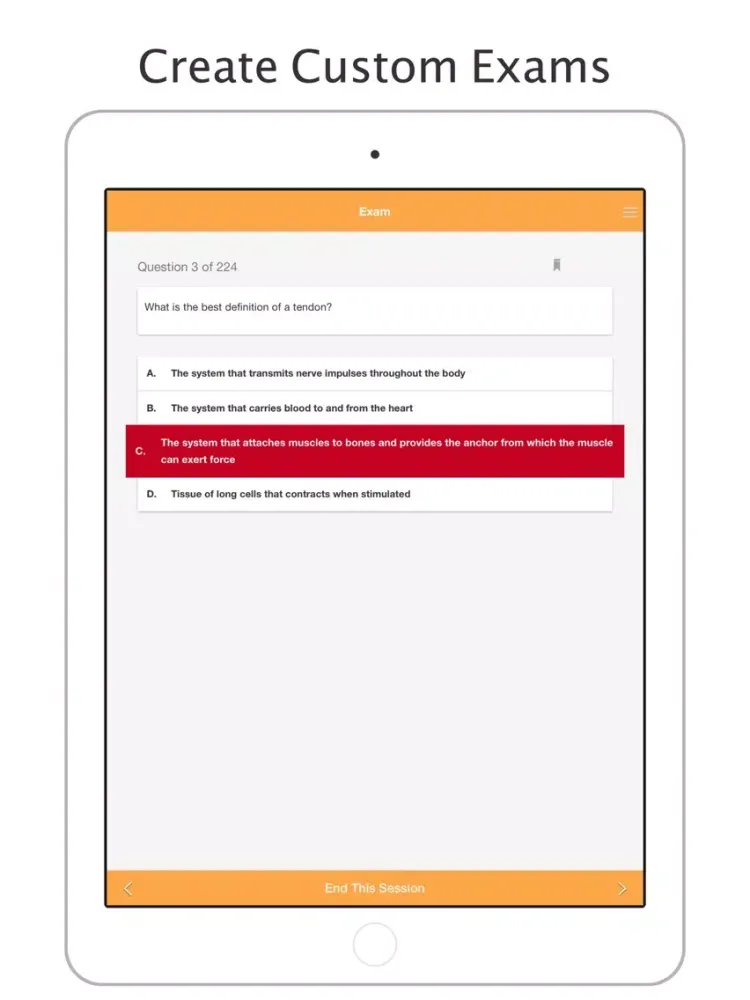 Ảnh chụp màn hình của NASM - CPT - 2017 Practice Exam iPad 