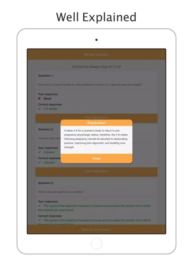 Ảnh chụp màn hình của NASM - CPT - 2017 Practice Exam iPad 