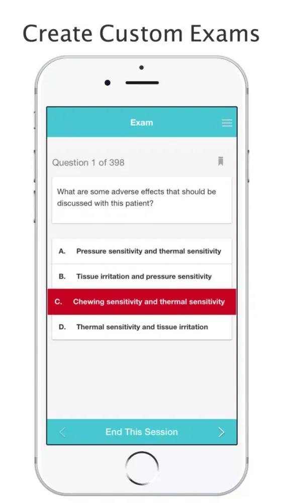 Capturas de tela do NBDHE: Dental Hygienist - 2017 - Practice Exam