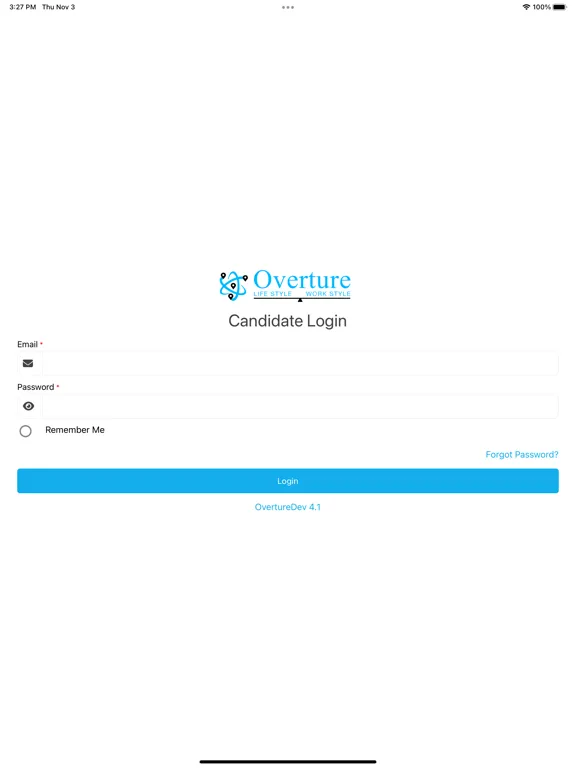 Overture Employer iPad  স্ক্রিনশট
