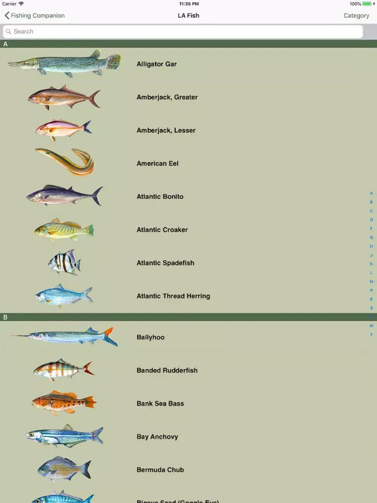 Capturas de tela do GA Saltwater Fishing Companion iPad 