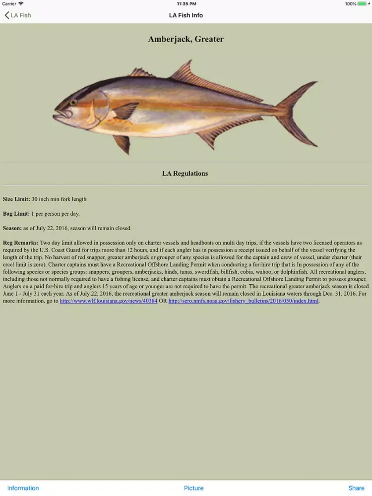 Capturas de tela do GA Saltwater Fishing Companion iPad 
