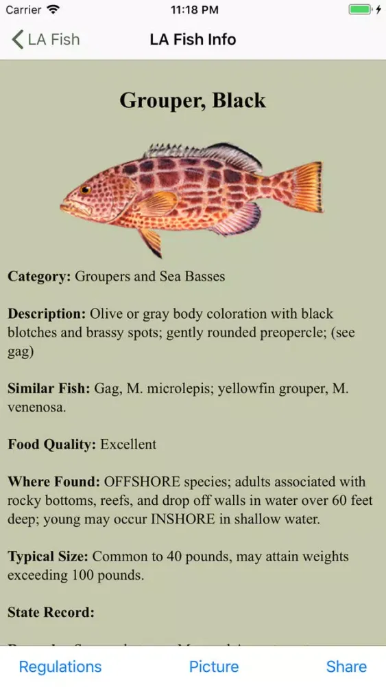 Capturas de tela do GA Saltwater Fishing Companion