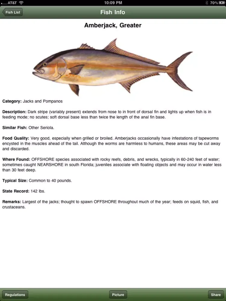 Gulf Saltwater Fishing Companion iPad 應用截圖