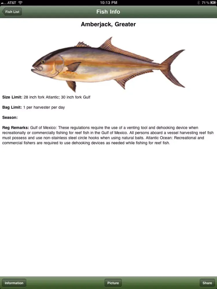 Gulf Saltwater Fishing Companion iPad 應用截圖
