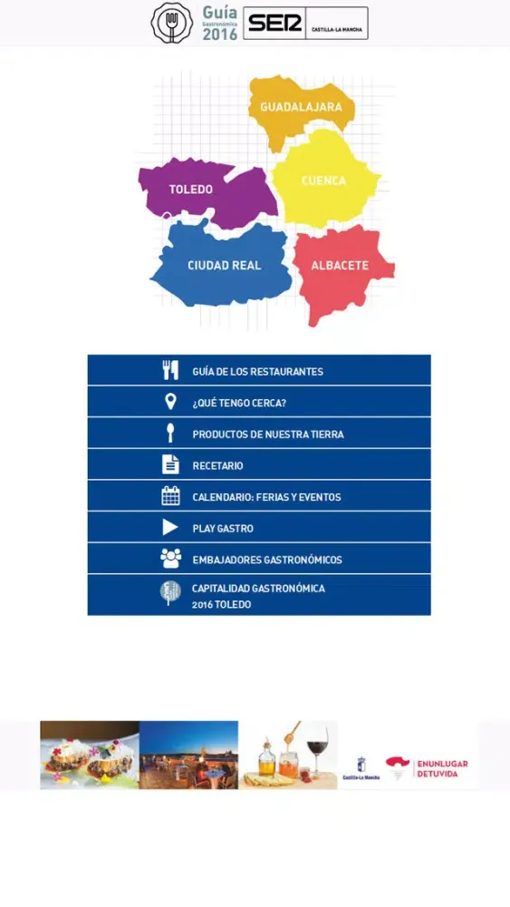 Capturas de tela do Guía Gastronómica SER Castilla-La Mancha