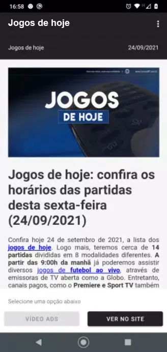 Capturas de tela do Futebol Ao Vivo