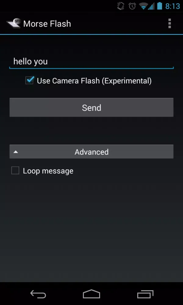 Morse Flash Screenshots