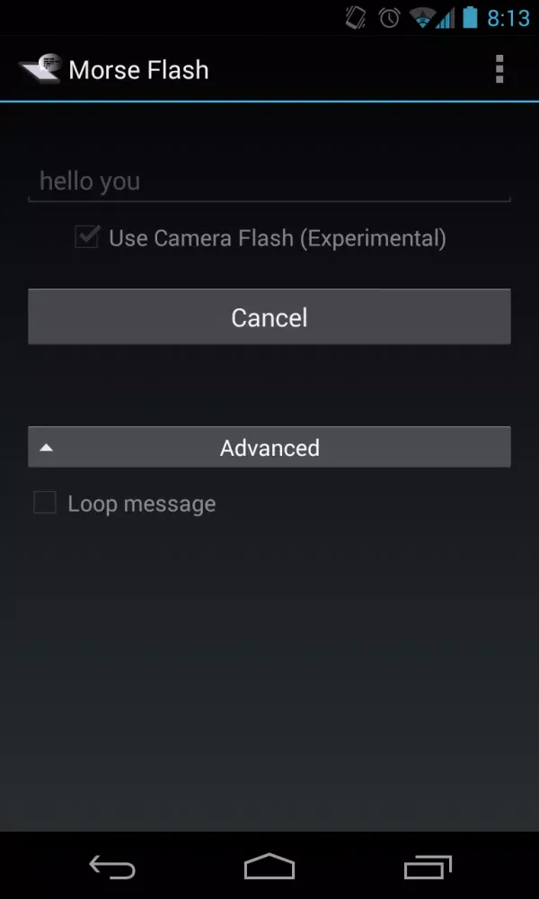 Morse Flash Screenshots