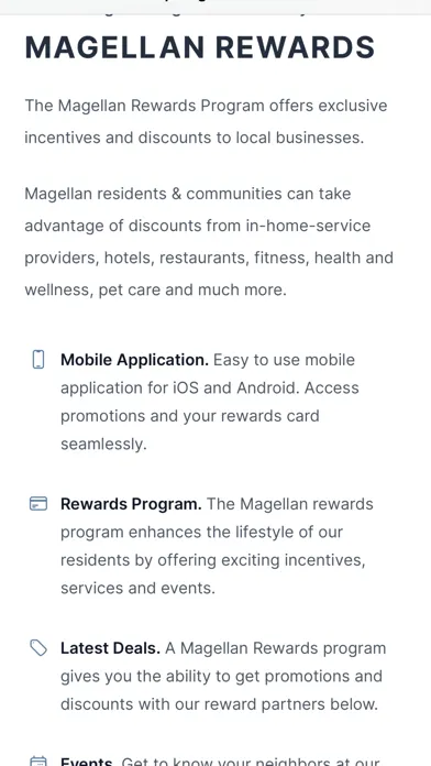 Capturas de tela do Magellan Rewards
