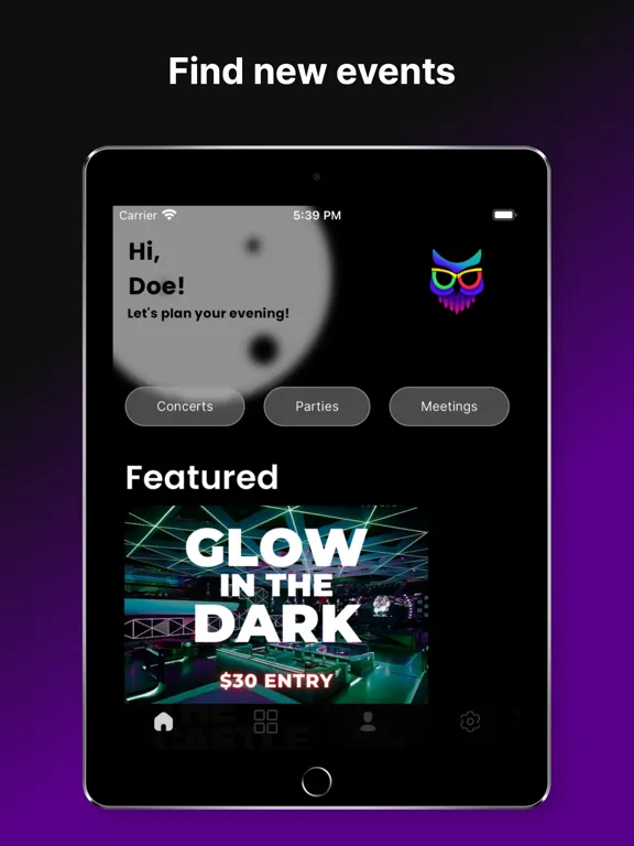 NightOwl Events iPad  Ekran Görüntüleri