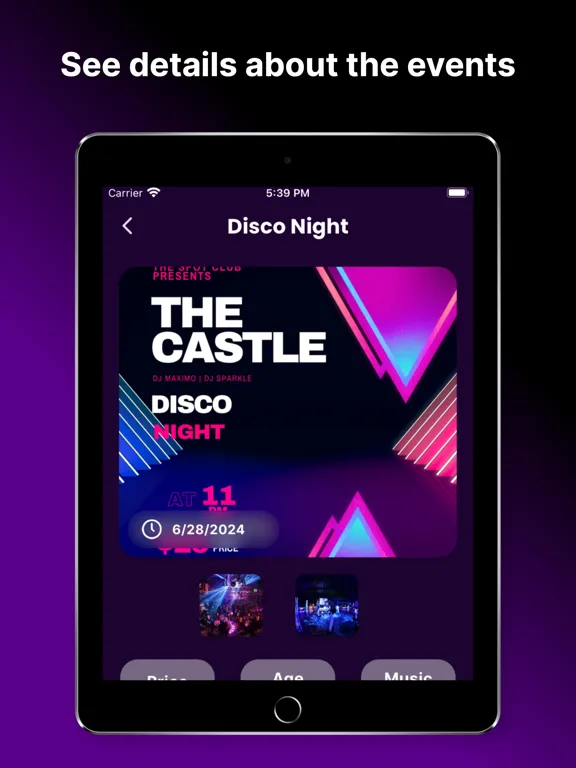 NightOwl Events iPad  Ekran Görüntüleri