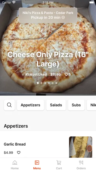 Tangkapan layar Niki's Pizza & Pasta
