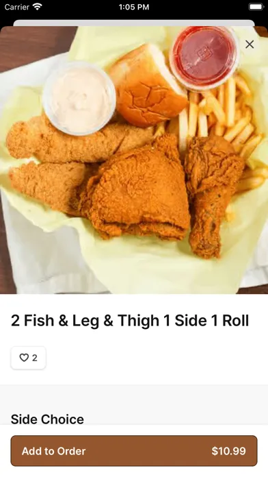 Tangkapan skrin LA Famous Fried Chicken Mobile