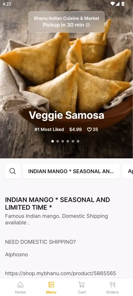 Bhanu Indian Cuisine Ekran Görüntüleri