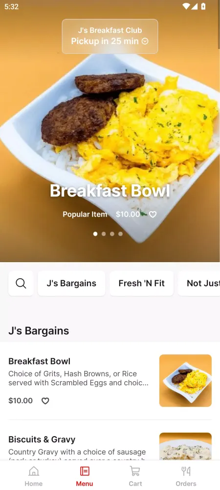 Capturas de pantalla de J's Breakfast Club To Go