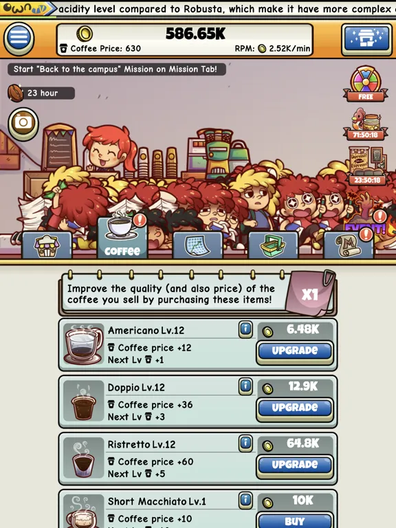 Own Coffee Shop: Idle Game iPad 应用截图