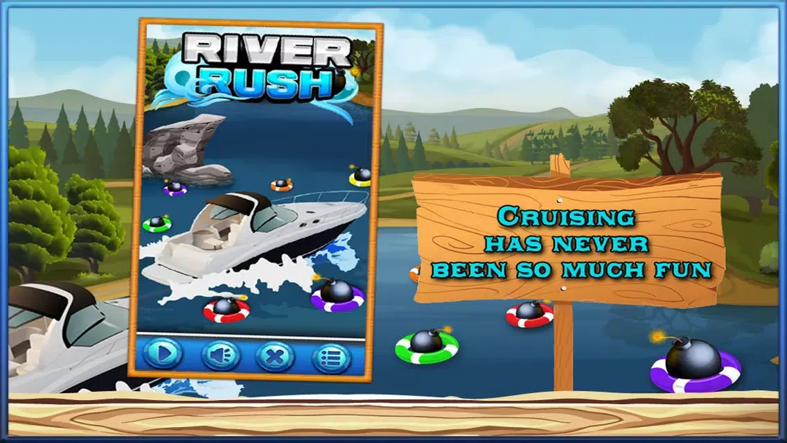 River Rush ride your boat out of danger & escape Screenshots