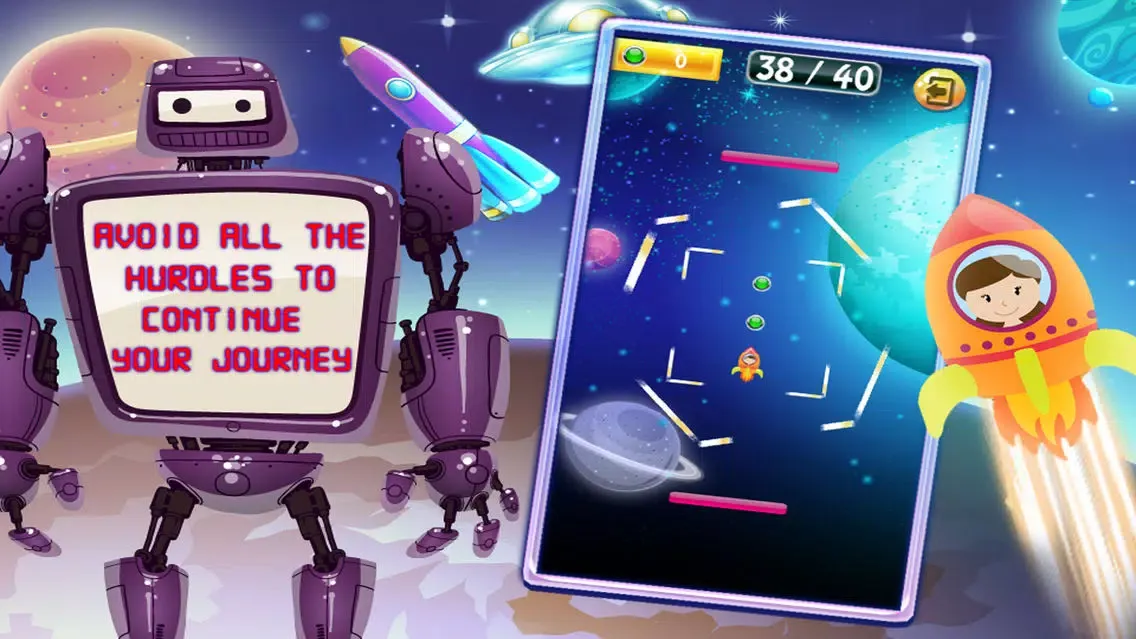 Capturas de tela do Space Hurdles Avoid the dangerous lines in space