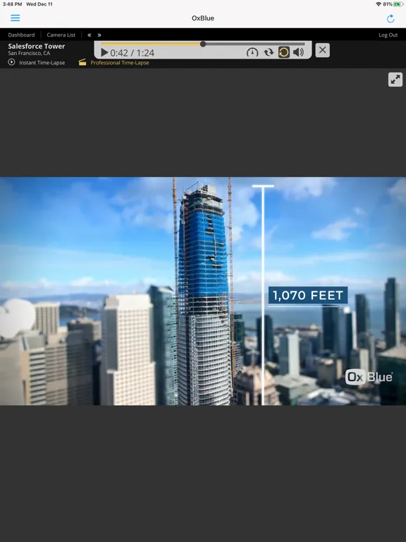 OxBlue Camera Viewer iPad 应用截图