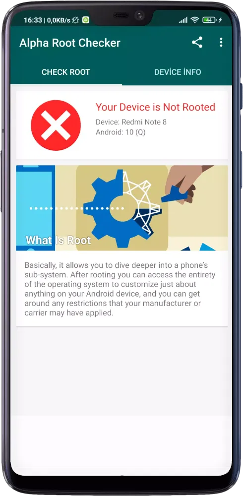 Zrzuty ekranu Alpha Root Checker