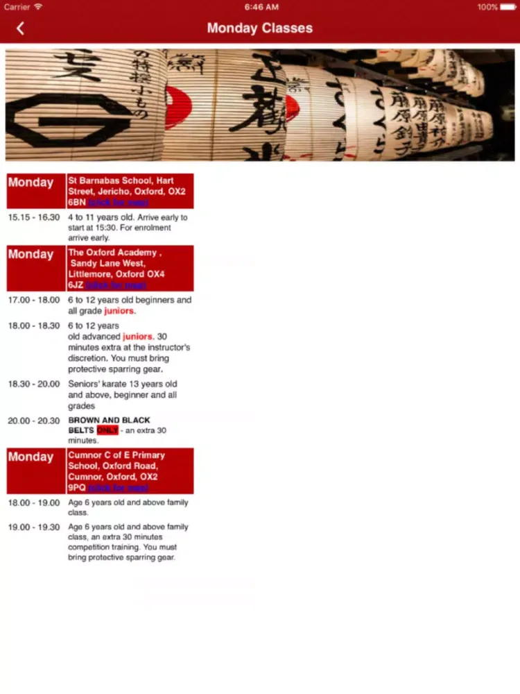 Oxford Karate Academy iPad  Ekran Görüntüleri