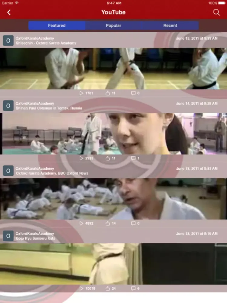 Oxford Karate Academy iPad  Ekran Görüntüleri