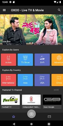 Tangkapan skrin OXOO - Android Live TV & Movie