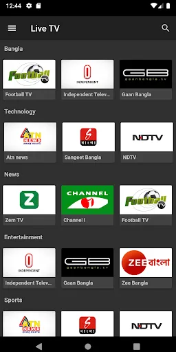 Tangkapan skrin OXOO - Android Live TV & Movie