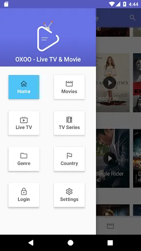 Tangkapan skrin OXOO - Android Live TV & Movie