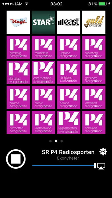 Capturas de tela do Radio Sweden