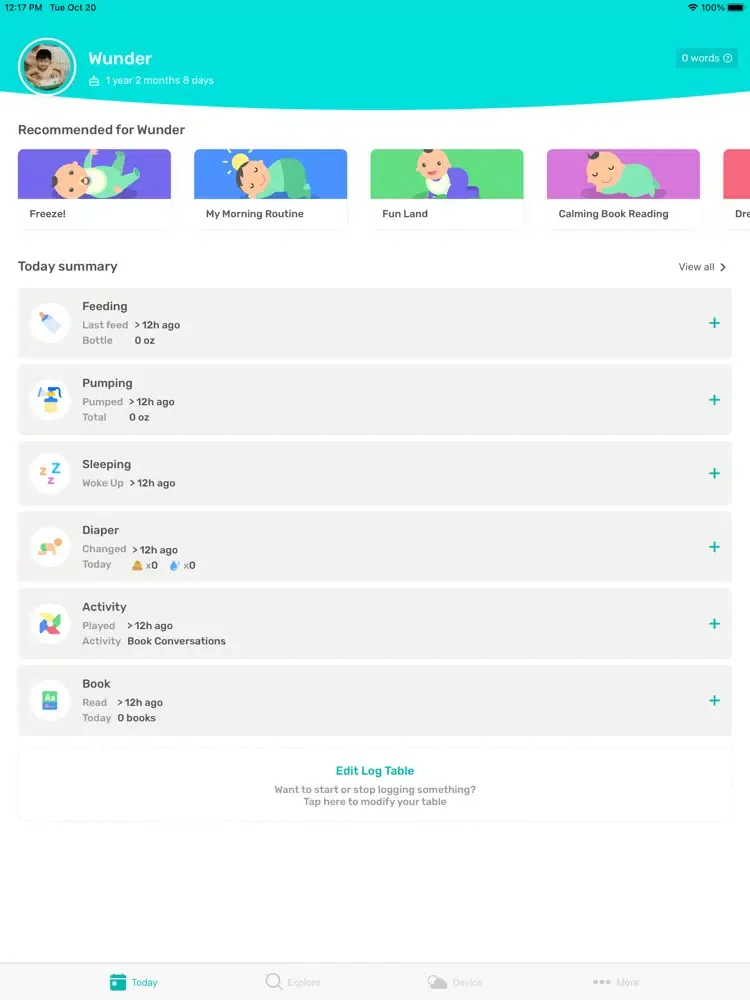 Wunder - Baby Tracker iPad  Ekran Görüntüleri