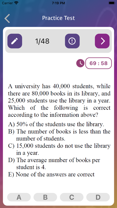 Ảnh chụp màn hình của PSAT MATH