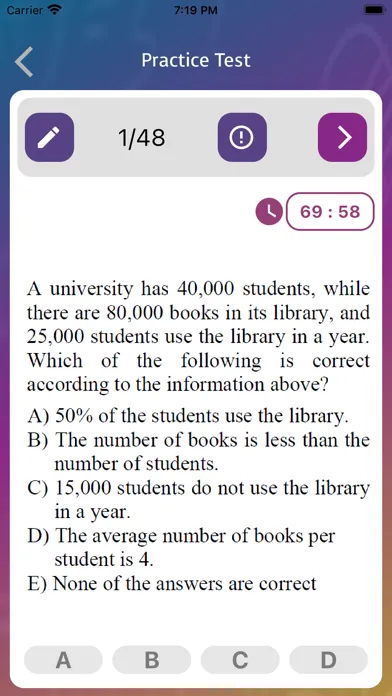 ภาพหน้าจอของ PSAT MATH