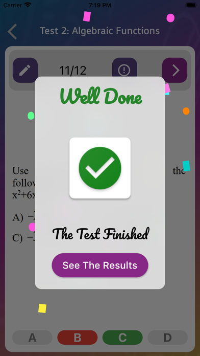 Ảnh chụp màn hình của PSAT MATH