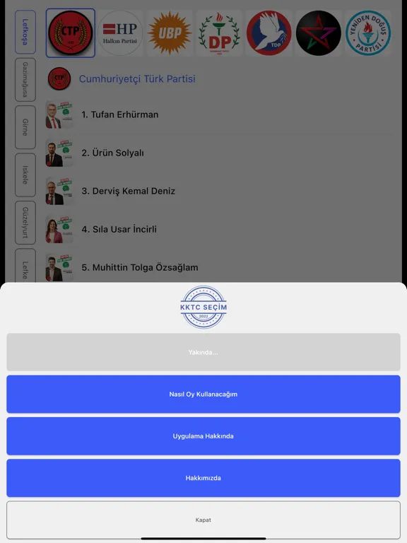 KKTC Seçim 2022 iPad  스크린샷