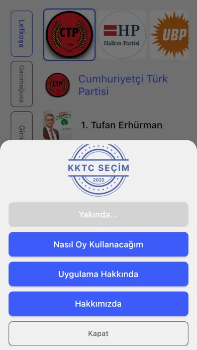 KKTC Seçim 2022 스크린샷