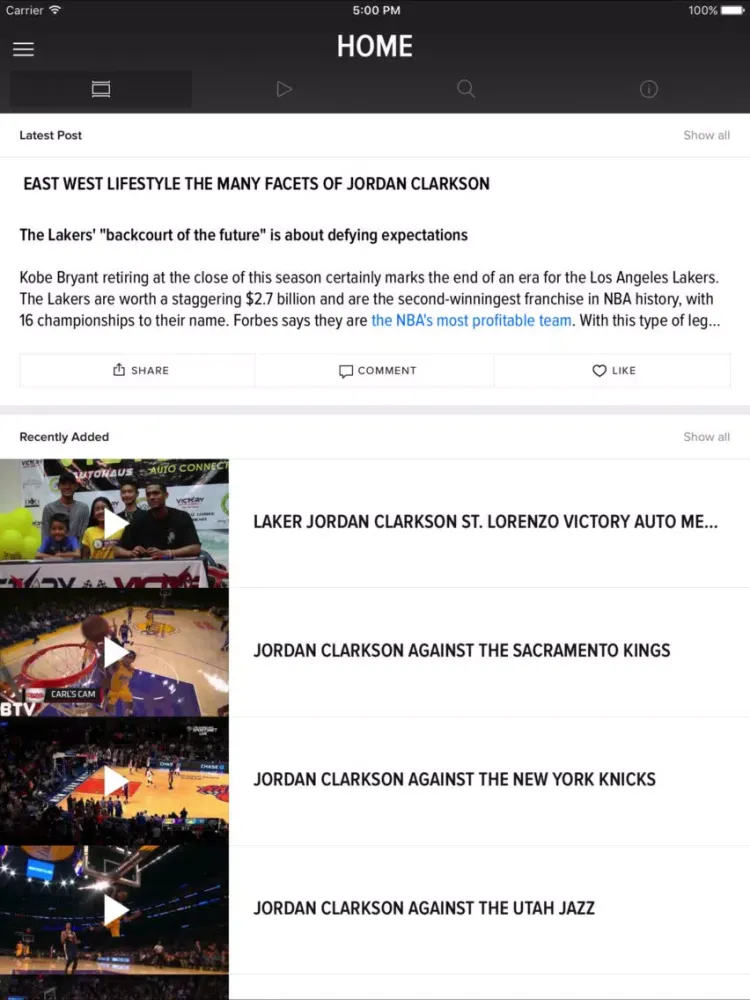 Jordan Clarkson iPad  Screenshots