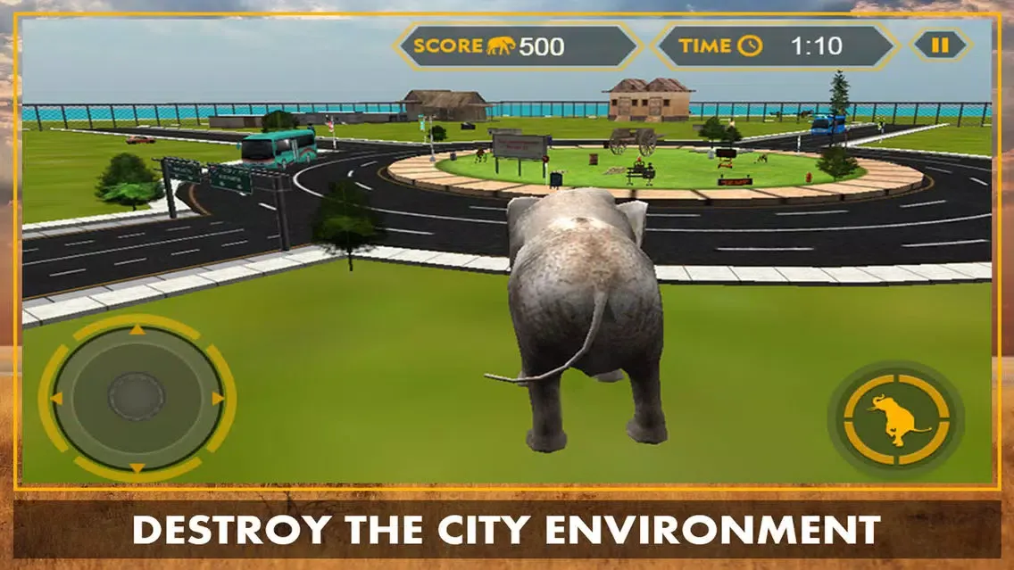Tangkapan layar Elephant 3D Simulator – Enjoy City Rampage with Wild Animals