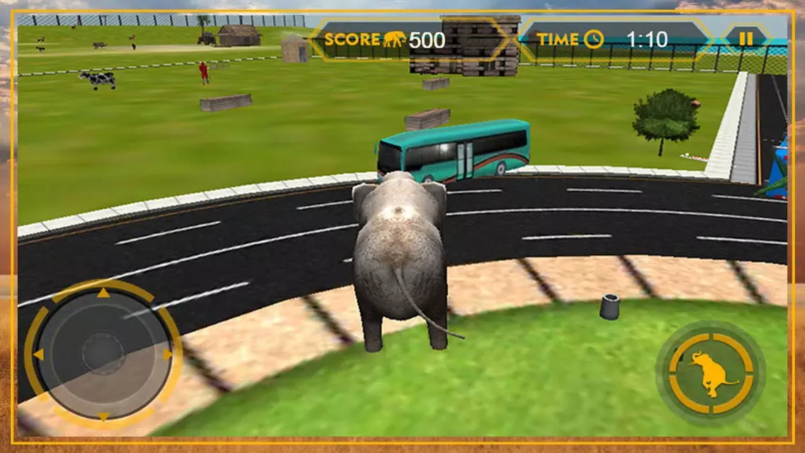 Tangkapan layar Elephant 3D Simulator – Enjoy City Rampage with Wild Animals
